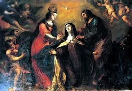 La Virgen y San José imponiendo un collar a Santa Teresa de Jesús