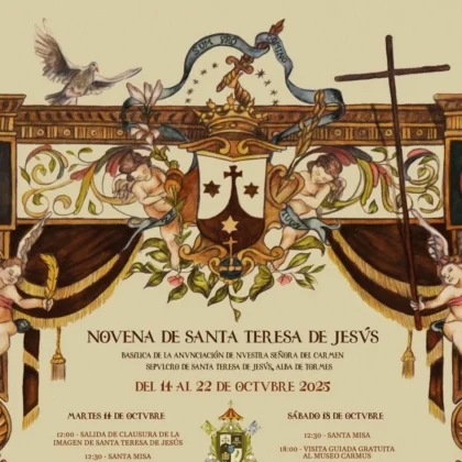 Programa de la Novena de Santa Teresa de Jesús/ 14 al 22 de octubre 2025